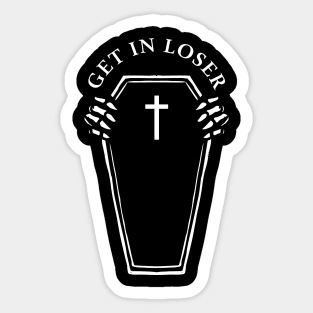 get in loser coffin soft grunge gothic goth aesthetic Sticker